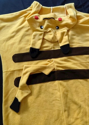 tek beden Beden sarı Renk Unisex Pikachu kostüm pijama
