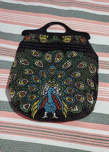 Vintage Love Boncuk İşlemeli Bohem Vintage Kadın Çantası