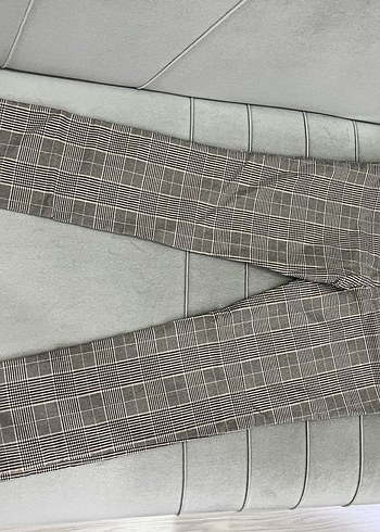 Gri Kareli Kadın Kumaş Pantolon - Görsel 2