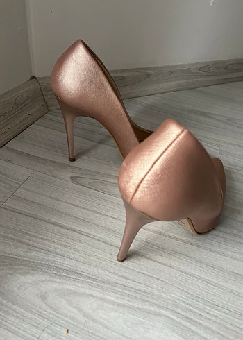 Rose gold Parlak Stiletto Kadın Topuklu Ayakkabı - Görsel 2