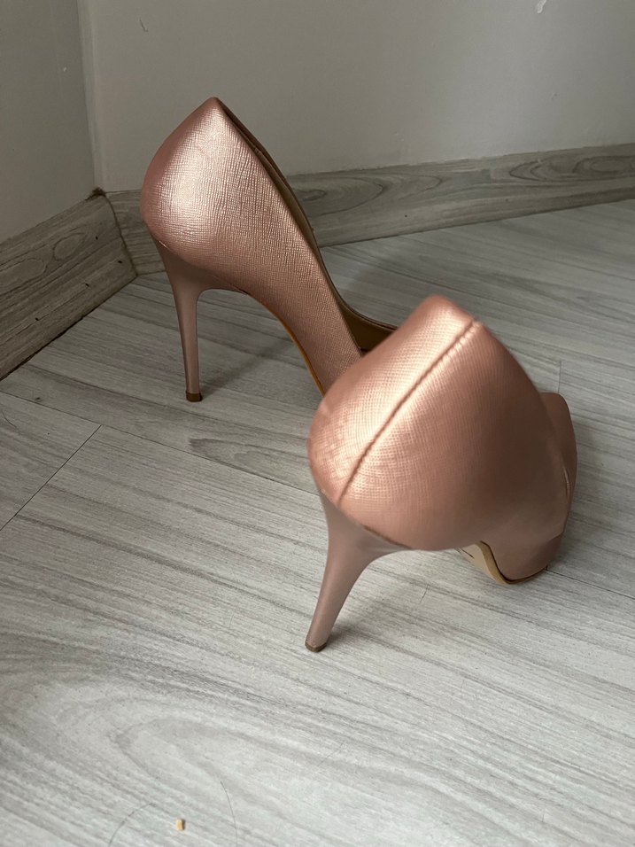 Rose gold Parlak Stiletto Kadın Topuklu Ayakkabı - Görsel 2