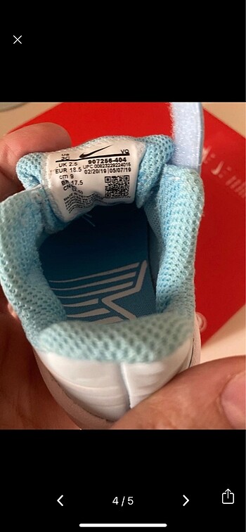 19 Beden mavi Renk Nike runner 18.5 no