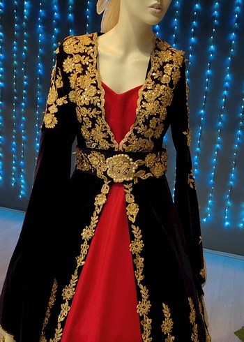 Bordo Nakışlı Kadın Henna Elbisesi - Görsel 2