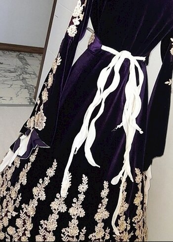 Bordo Nakışlı Kadın Henna Elbisesi - Görsel 4