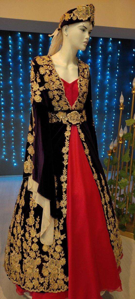 Bordo Nakışlı Kadın Henna Elbisesi - Görsel 5