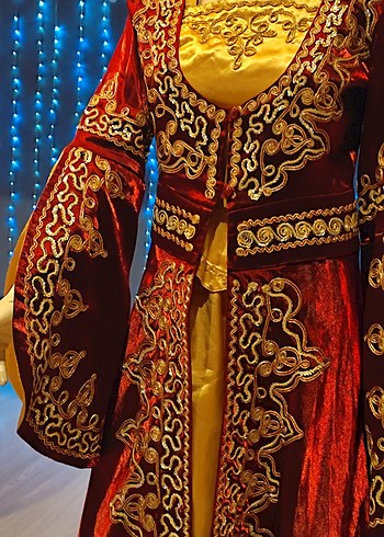 Bordo Nakışlı Uzun Bohem Kadın Kınalık Elbise - Görsel 3