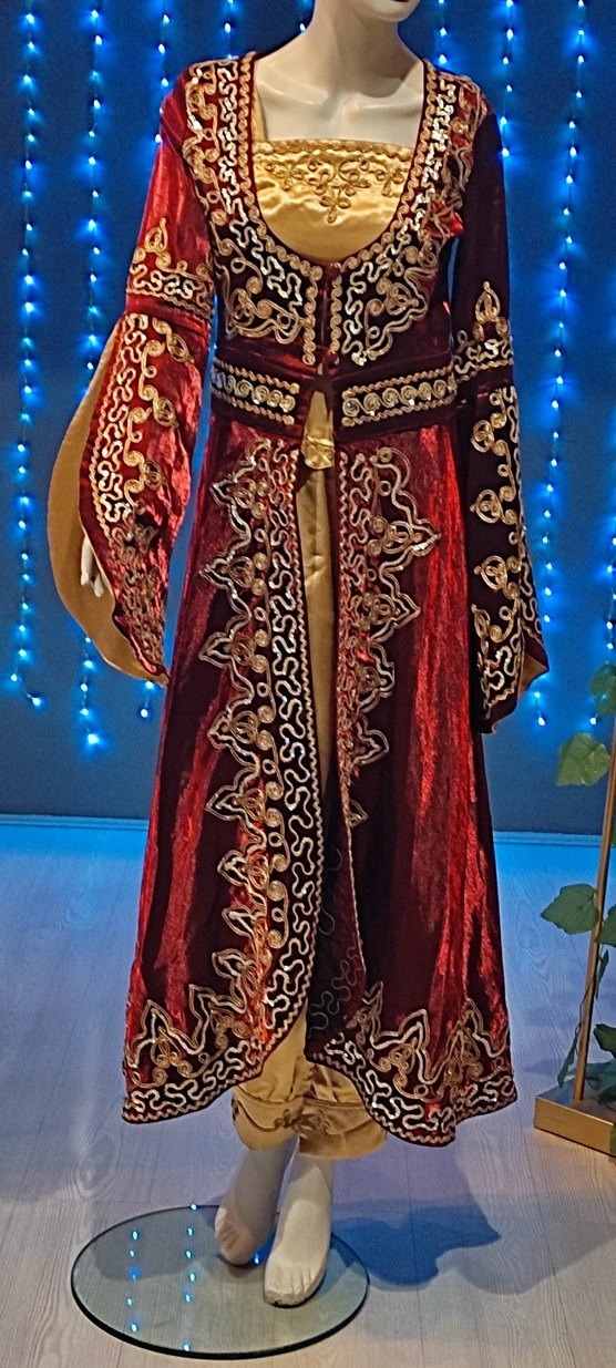 Bordo Nakışlı Uzun Bohem Kadın Kınalık Elbise - Görsel 5