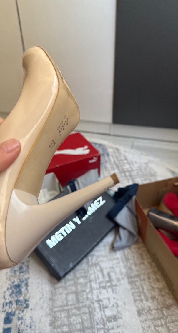 Bej Rugan Stiletto Topuklu Kadın Ayakkabı - Görsel 3