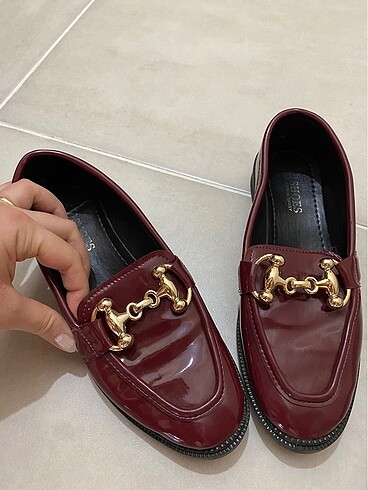 40 Beden Bordo Loafer ayakkabı