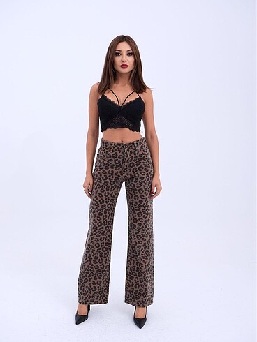 Leopar desenli pantolon