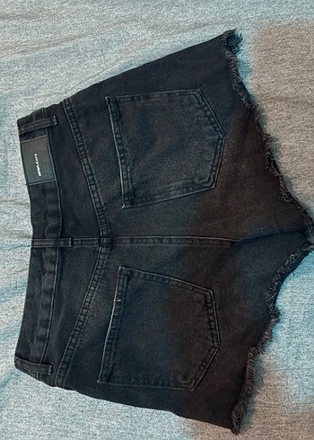 Siyah Mini kot Şort koton - Görsel 2