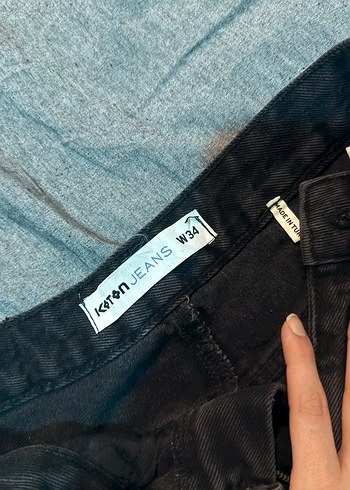 Siyah Mini kot Şort koton - Görsel 3