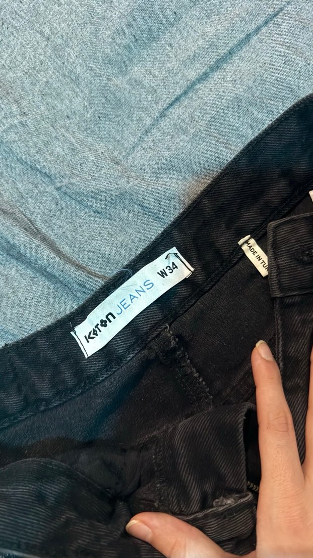 Siyah Mini kot Şort koton - Görsel 3