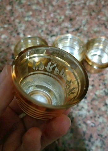 Altın Renkli 5'li Dekoratif Bardak Seti zemzem lik - Görsel 5