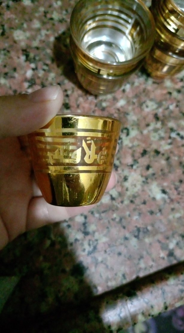 Altın Renkli 5'li Dekoratif Bardak Seti zemzem lik - Görsel 2