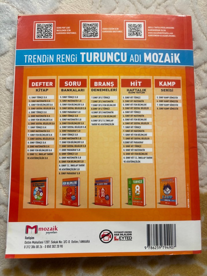5. Sınıf Mozaik Yayınları Fen Bilimleri Haftalık İzleme Testleri - Görsel 3