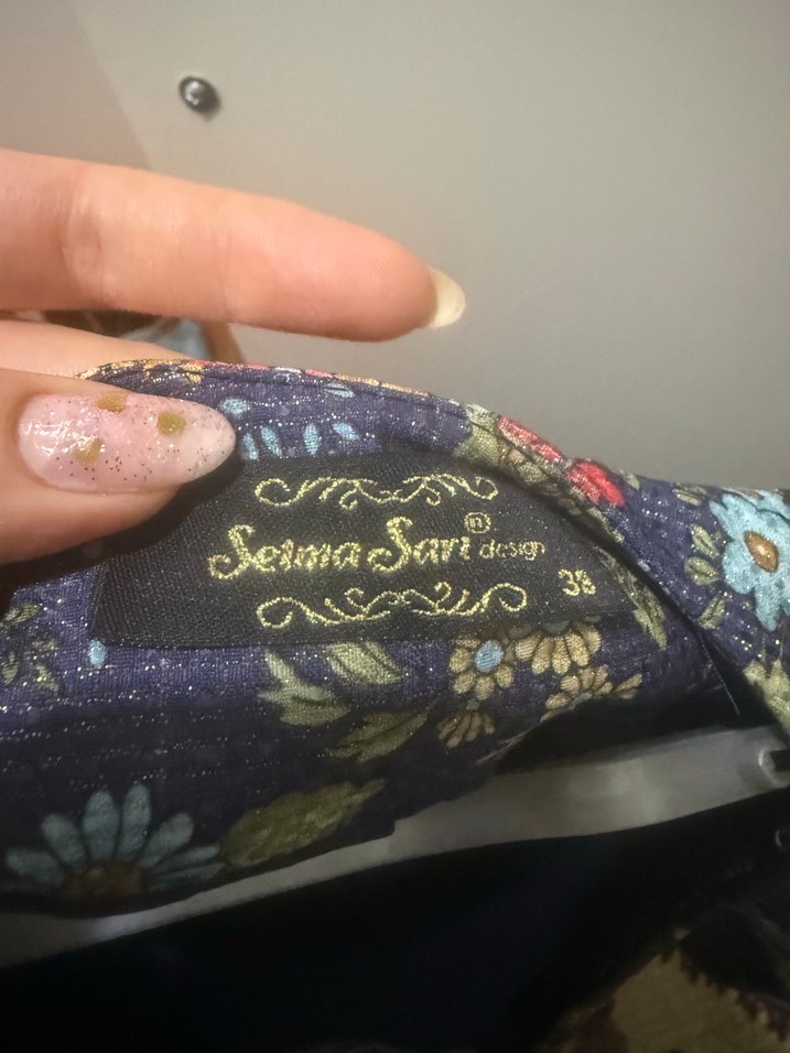 Özel tasarım Mavi Çiçekli Uzun Blazer Ceket — görsel 4/5