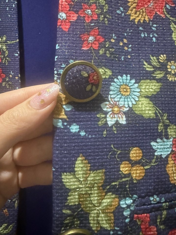 Özel tasarım Mavi Çiçekli Uzun Blazer Ceket — görsel 2/5