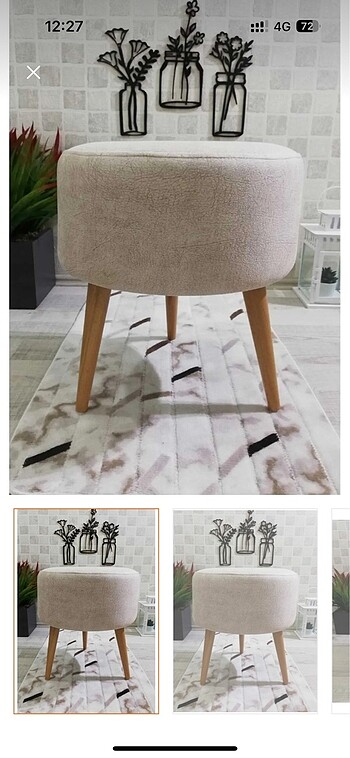 Yüksek ayaklı dekoratif puf