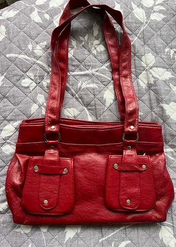 American Vintage Vintage Kirmizi Deri Kadin Canta