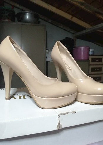 Bej Stiletto Topuklu Kadın Ayakkabı - Görsel 2