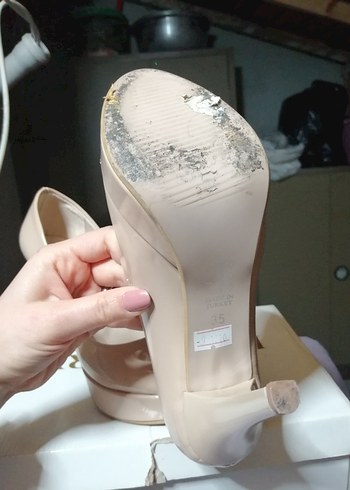 Bej Stiletto Topuklu Kadın Ayakkabı - Görsel 3