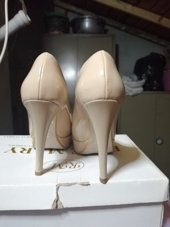 Bej Stiletto Topuklu Kadın Ayakkabı - Görsel 4