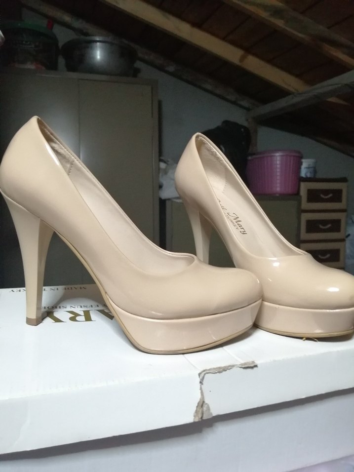 Bej Stiletto Topuklu Kadın Ayakkabı - Görsel 2