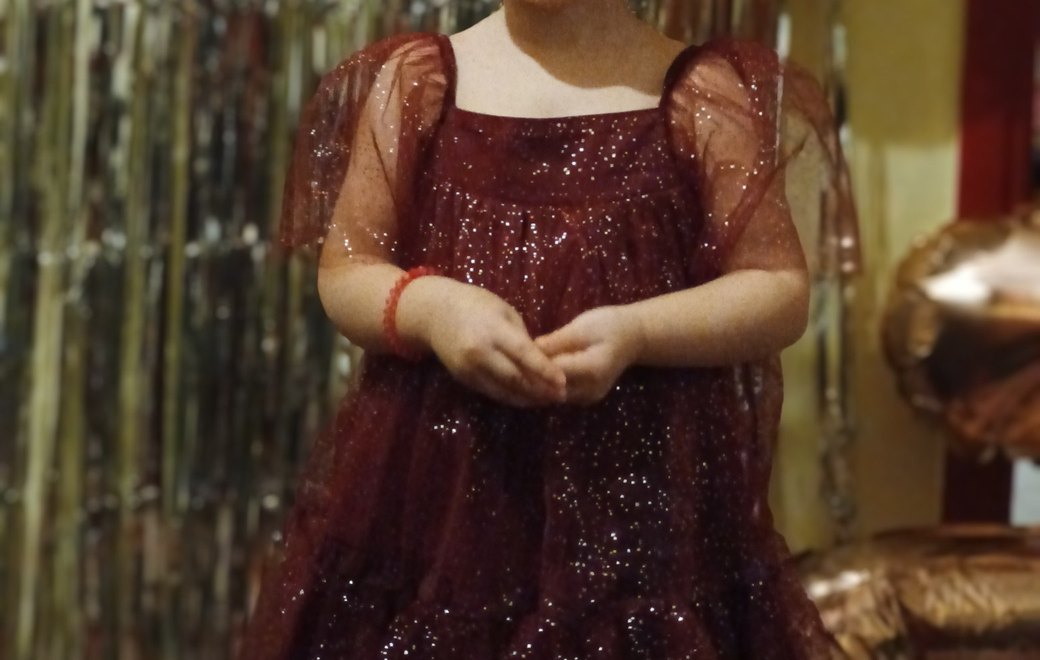 Parlak Bordo Kız Çocuk Askılı Elbise - Görsel 2