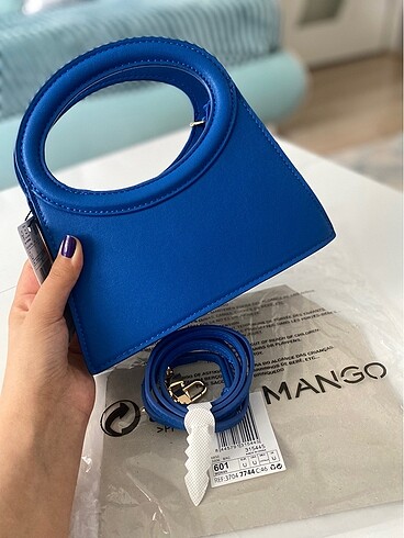  Beden lacivert Renk Mango Geometrik Çanta