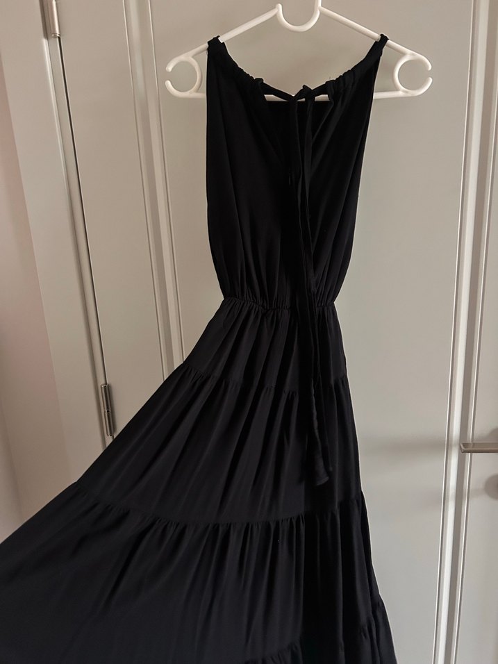 Siyah Uzun Pilili Gotik Elbise - Görsel 4