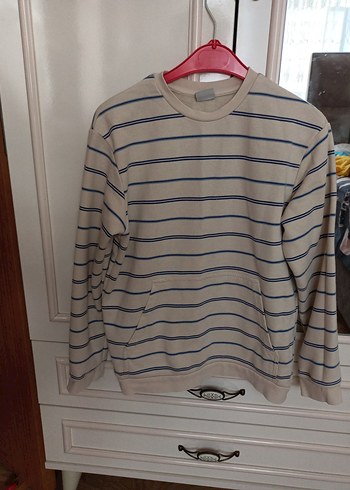 Bej Çizgili Erkek Çocuk Sweatshirt