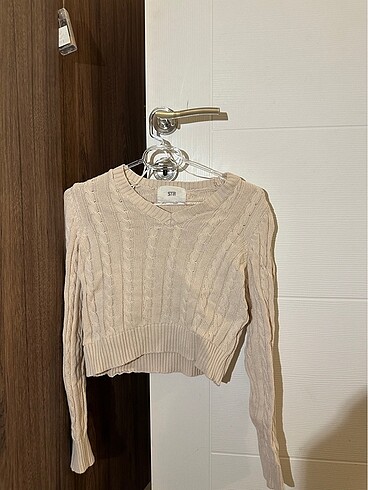 Stradivarius Crop Pudra İnce Kazak