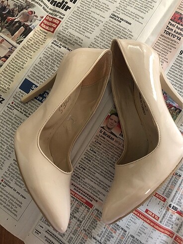 Art Shoes Ten rengi rugan topuklu ayakkabı stiletto