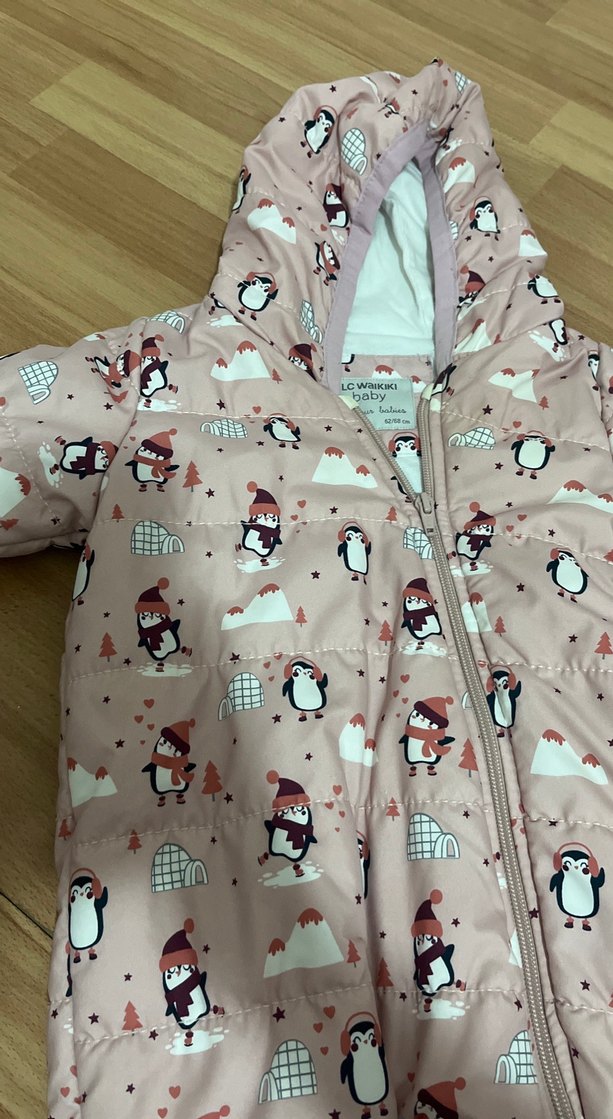 Kürklü Kapüşonlu Kız Bebek Tulumu - Görsel 2