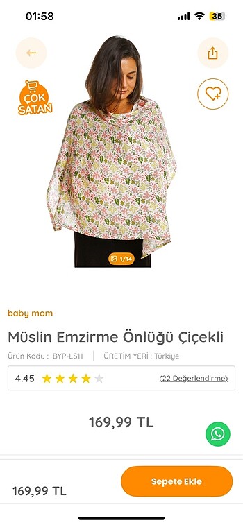 Emzirme önlüğü e bebek