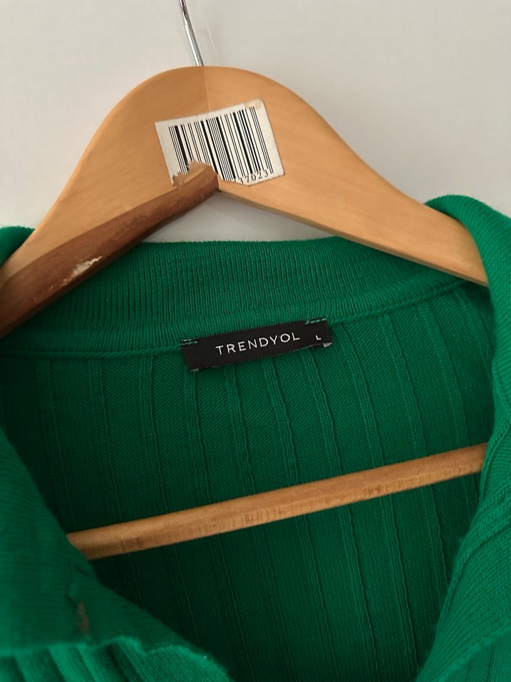 Yeşil Pilili Uzun Kollu Kadın Kazak - Görsel 2