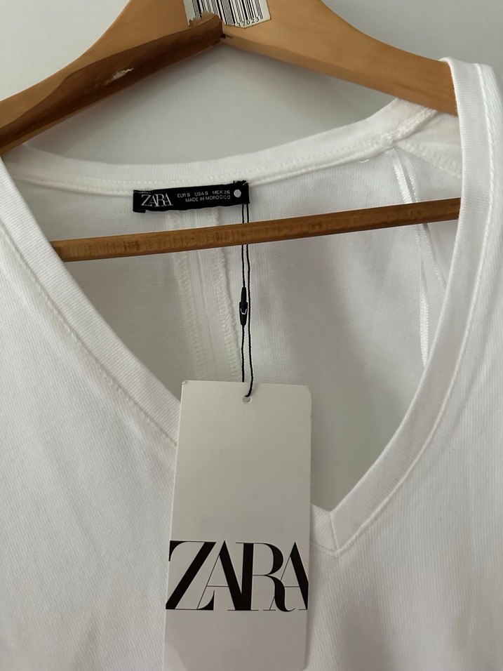 Zara etiketli beyaz tişört - Görsel 2
