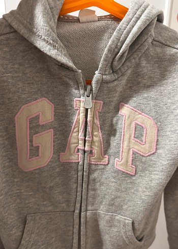 GAP Kız Çocuk Gri Fermuarlı Sweatshirt - Görsel 2