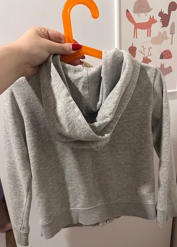 GAP Kız Çocuk Gri Fermuarlı Sweatshirt - Görsel 3