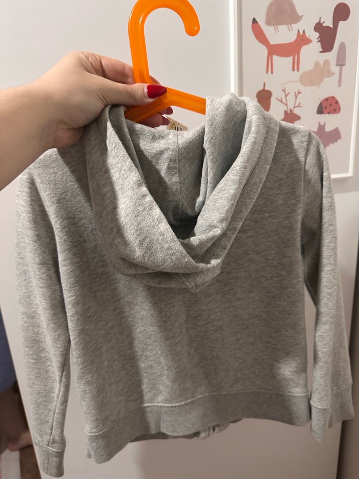 GAP Kız Çocuk Gri Fermuarlı Sweatshirt - Görsel 3