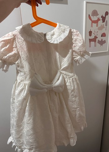 LE MABELLE Kız Çocuk Beyaz Dantel Vintage Elbise - Görsel 3