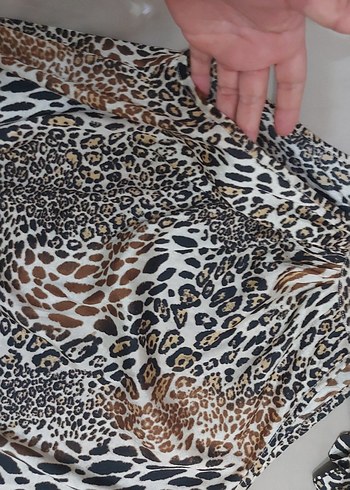 Batik Drapeli Kahverengi bluz