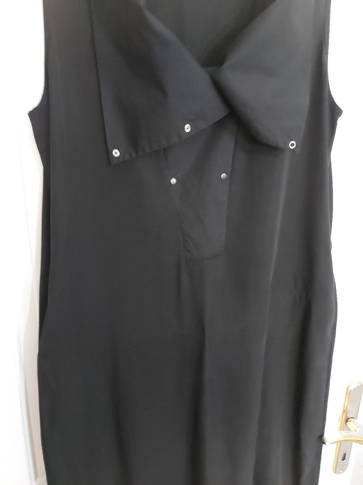 Düğmeli Siyah Kolsuz  Tulum - Görsel 5