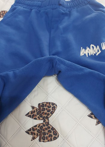 erkek çocuk  Mavi Kapüşonlu Mini Eşofman Takımı - Görsel 4