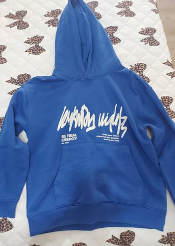 erkek çocuk  Mavi Kapüşonlu Mini Eşofman Takımı - Görsel 2