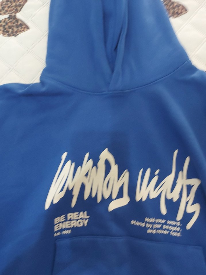 erkek çocuk  Mavi Kapüşonlu Mini Eşofman Takımı - Görsel 3