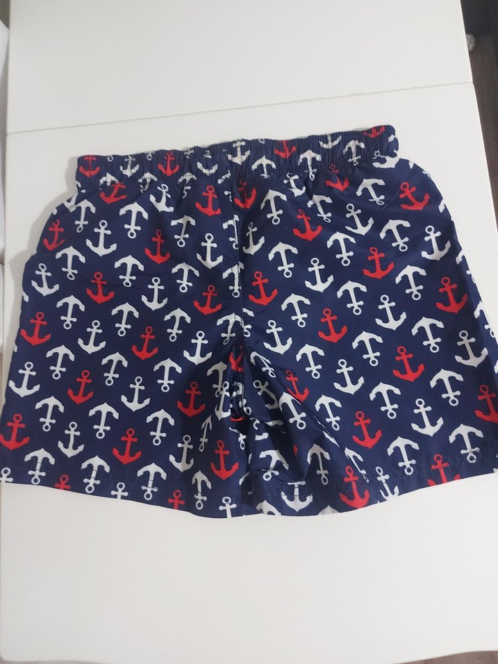 Erkek Lacivert Renkli Desenli Mini Şort - Görsel 3