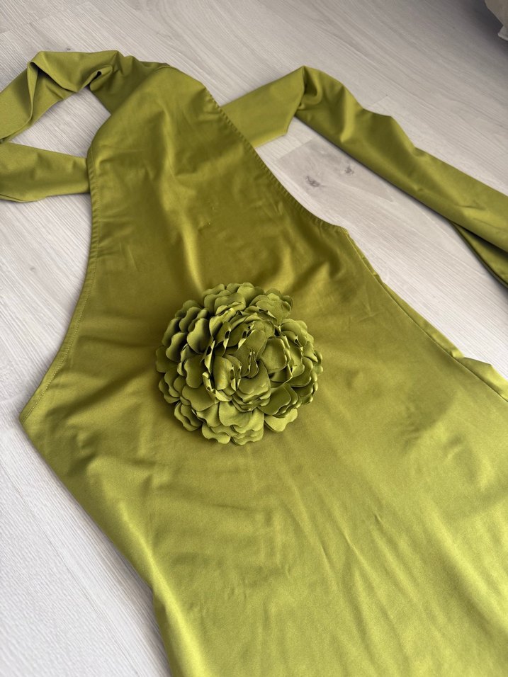 Drapeli Straplez Midi Kadın Elbise - Görsel 3