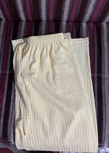 Kadın Beyaz Pilili Keten Midi Pantolon